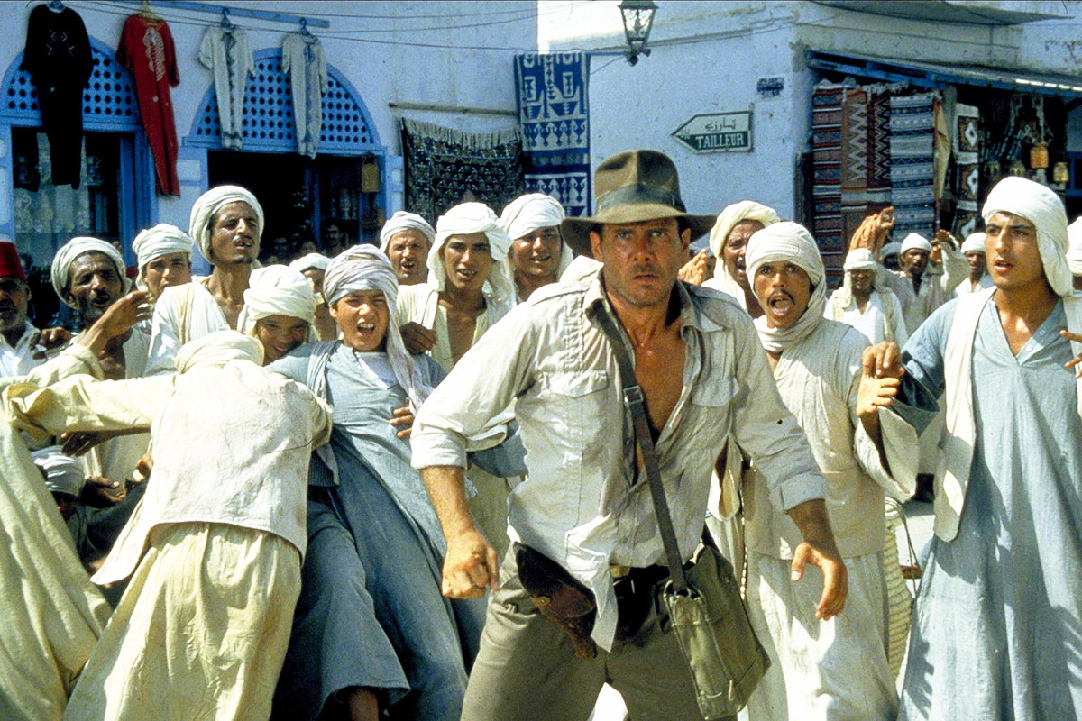 HARRISON FORD in RAIDERS OF THE LOST ARK, 1981.
