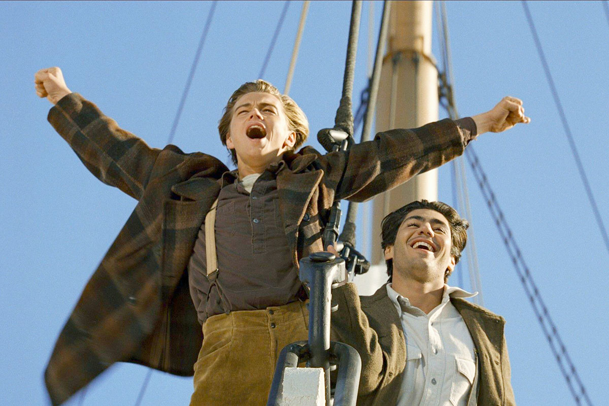 DiCaprio in Titanic.