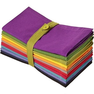 COTTON CRAFT - Multicolor Cloth Napkins Set of 12 Pure Cotton Everyday Lunch Dinner Napkin